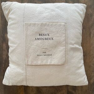 Beaux Amoureux Cream Throw Pillow